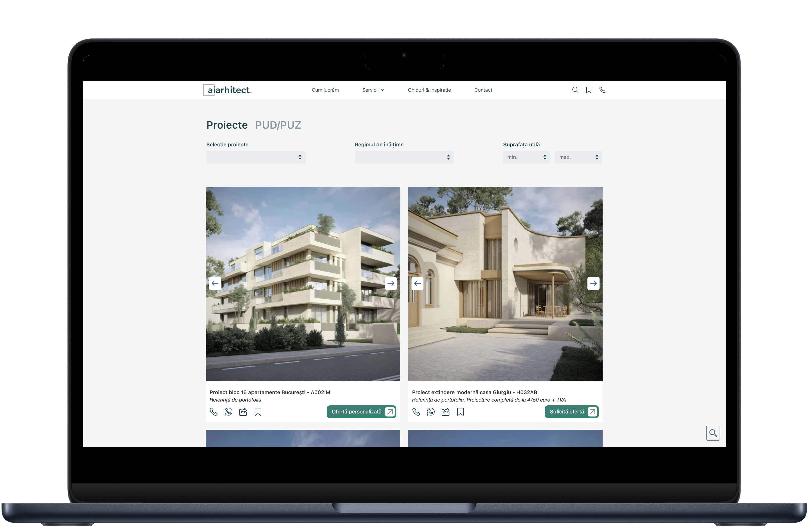aiarhitect.ro – screenshot proiect